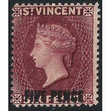 St Vincent Sg 60a - 5d. on 6d. - lake MM