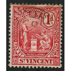 St Vincent Sg 95 - 1d. - red 1907 used