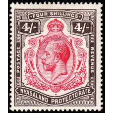 Nyasaland Sg95 - 4s. carmine and black 1913 VLMM Nyasaland Sg95 - 4s. carmine and black 1913 VLMM
