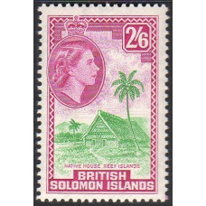 British Solomon Islands Sg93 - 2s.6d. emerald and bright purple 1956  VLMM