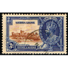 Sierra Leone Sg182 - 3d. brown and deep blue 1935 Silver Jubilee used Sierra Leone Sg182 - 3d. brown and deep blue 1935 Silver Jubilee used