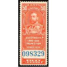 Canada Revenue 50c Electric & Gas Inspection series 1930 MNH