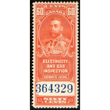 Canada Revenue 60c Electric & Gas Inspection series 1930 MNH