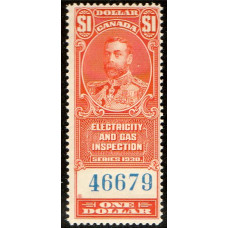 Canada Revenue $1 Electric & Gas Inspection series 1930 MNH