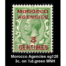 Morocco Agencies Sg128 - 3c. on ½d. green MNH