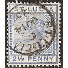 St. Lucia Sg46  -  2½ d ultramarine CDS used 