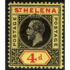 St.Helena Sg83 - 4d. black and red/yellow 1912 MNH St.Helena Sg83 - 4d. black and red/yellow 1912 MNH