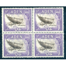Aden Sg62 - 1 s, sepia and reddish violet Blk x 4 MNH Aden Sg62 - 1 s, sepia and reddish violet Blk x 4 MNH