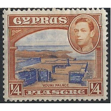 Cyprus Sg151 - "1/4pi. ultramarine and orange-brown HMM