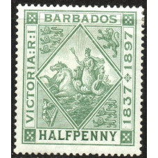 Barbados Sg126 - 1/2d dull green blue paper MM Barbados Sg126 - 1/2d dull green blue paper MM