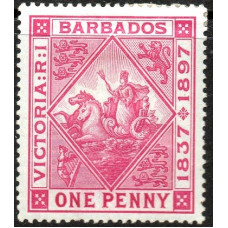 Barbados Sg127 - 1 Penny blue paper MM Barbados Sg127 - 1 Penny blue paper MM