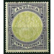 Antigua Sg 38 - 2 shillings grey-green and pale violet VL MM