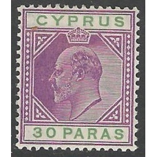 Cyprus Sg63 - 30pa. purple and green VLMM Cyprus Sg63 - 30pa. purple and green VLMM