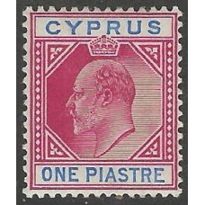 Cyprus Sg52 - 1 pi. carmine and blue VLMM Cyprus Sg52 - 1 pi. carmine and blue VLMM