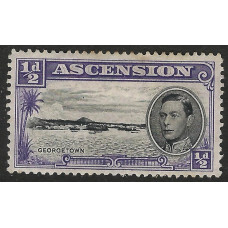 Ascension Sg 38b - ½d. black and blueish violet . Variety Colour shift MM Perf 13 Ascension Sg 38b - ½d. black and blueish violet . Variety Colour shift MM Perf 13