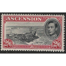 Ascension Sg 45c - 2s.6d . black and deep carmine . Variety Colour shift VLMM Perf 13 Ascension Sg 45c - 2s.6d . black and deep carmine . Variety Colour shift VLMM Perf 13