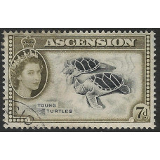 Ascension Sg 65 - 7d. black and deep olive used Ascension Sg 65 - 7d. black and deep olive used