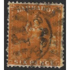 Barbados Sg 80 - 6d. yellow used Barbados Sg 80 - 6d. yellow used