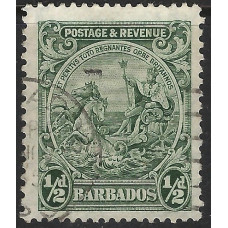 Barbados Sg230a - ½ green Perf 13½ x 12½ used Barbados Sg230a - ½ green Perf 13½ x 12½ used