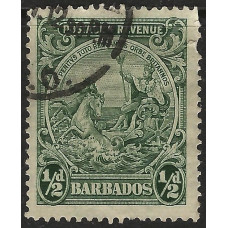 Barbados Sg230a - ½ green Perf 14 used Barbados Sg230a - ½ green Perf 14 used