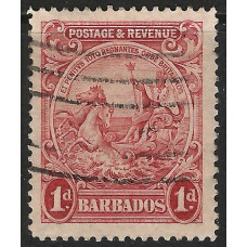 Barbados Sg231 - 1d scarlet Perf 14 used Barbados Sg231 - 1d scarlet Perf 14 used