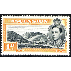 Ascension Sg 39a - 1 d. black and yellow-orange MNH Perf 13½ Ascension Sg 39a - 1 d. black and yellow-orange MNH Perf 13½