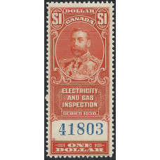 Canada Revenue $1 Electric & Gas Inspection series 1930 MNH
