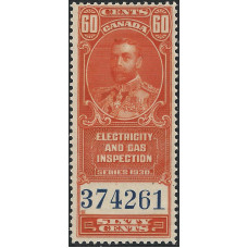 Canada Revenue 60c Electric & Gas Inspection series 1930 MNH