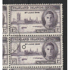 FALKLAND ISLANDS Sg164 - 1d Dull Violet USED BLOCK x10 + VARIETY FALKLAND ISLANDS Sg164 - 1d Dull Violet USED BLOCK x10 + VARIETY