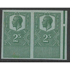 GB KGV - 2s green undenominated Revenue imperforate pair. Fine unmounted mint. GB KGV - 2s green undenominated Revenue imperforate pair. Fine unmounted mint.
