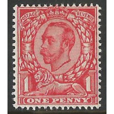 King George V - 1911 - 1912  Sg 337 ( N10 - 4 )  -  1d Deep Bright Scarlet - Downey Head MNH