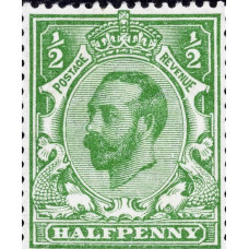 King George V - 1911 - 1912  Sg 338 ( N4- 3 )  -  ½d Deep Green    - Downey Head MNH