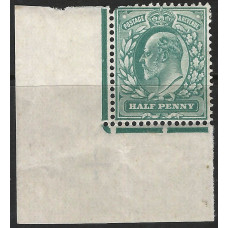 KEDVII - M1(2) - Sg216  ½d  Blue Green Marginal  LMM