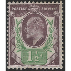 KEDVII - M8(1) - Sg221  1½d Dull Purple & Green RPS Cert 133788 MM