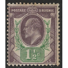 KEDVII - M9(2) - Sg224  1½d Slate Purple & Blue Green MM