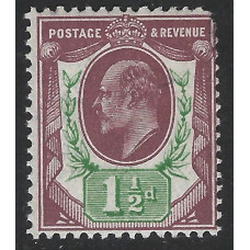 KEDVII - M10(2) - Sg287  1½d Red Purple & Yellow Green  RPS Cert 5753 MNH