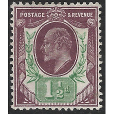 KEDVII - M10(3) - Sg287  1½d Dull Red Purple & Bright Green  HMM