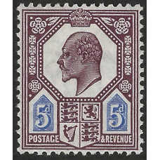 KEDVII - M30 (3) - Sg294 - 5d Deep Dull Red Purple & Bright Blue  MNH