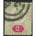 KEDVII - M11 (2)  - Sg225 Var - 2d Pale Grey Green & Carmine Red Used Faded