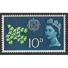 Elizabeth II - Sg 628 - 1961 CEPT 10d VARIETY, 'WHITE NECKLINE MNH