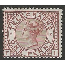 GB QV Sg L203 FI 1d Red Brown. TELEGRAPHS. Plate 2 MM