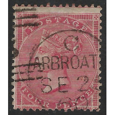 GB Qv - Sg66 4d rose carmine fine CDS used GB Qv - Sg66 4d rose carmine fine CDS used
