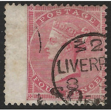 GB Qv - Sg66 4d rose carmine fine CDS used GB Qv - Sg66 4d rose carmine fine CDS used