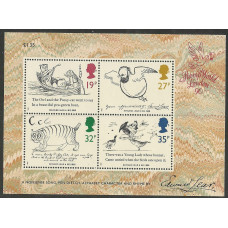 GB QEII - Sg MS1409 - Death Centenary of Edward Lear 1988 MNH
