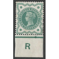 Gb Qv - SG 213 - ½d Blue-green Control R - MM