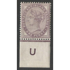 Queen Victoria Sg172  1d Lilac Control U MM