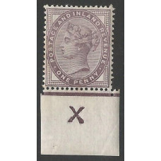Queen Victoria Sg172  1d Lilac Control X MM