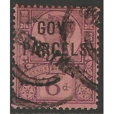 GB QV 1887 Sg O66 - GOV.T.PARCELS 6d PURPLE ROSE-RED Error Used