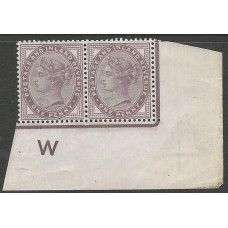 Queen Victoria Sg172  1d Lilac Corner marginal control W MNH/MM