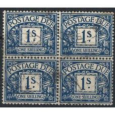 GB - Sg D17 - 1s. - blue Postage Due Stamps  1914 Blk x 4 Used